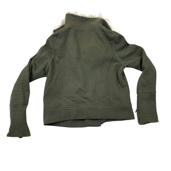 Aéropostale Women's Faux Fur Collar Full Zip Jacket XL Army Green Olive Green - Picture 2 of 11